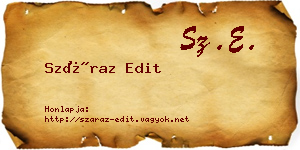 Száraz Edit névjegykártya